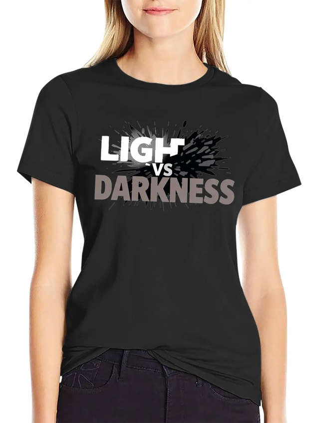 Light Vs Darkness Lightweight Cotton T-Shirt – Daily Comfort Graphic Shirt