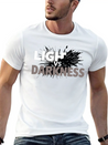 Light Vs Darkness Lightweight Cotton T-Shirt – Daily Comfort Graphic Shirt