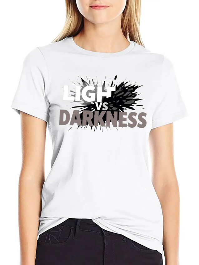 Light Vs Darkness Lightweight Cotton T-Shirt – Daily Comfort Graphic Shirt