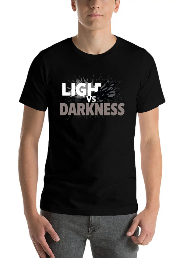 Light Vs Darkness Lightweight Cotton T-Shirt – Daily Comfort Graphic Shirt