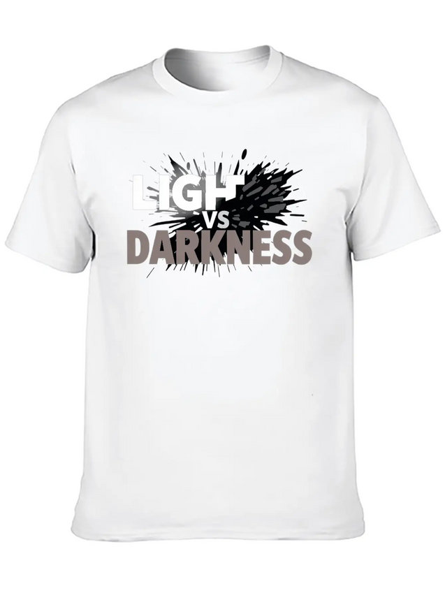 Light Vs Darkness Lightweight Cotton T-Shirt – Daily Comfort Graphic Shirt