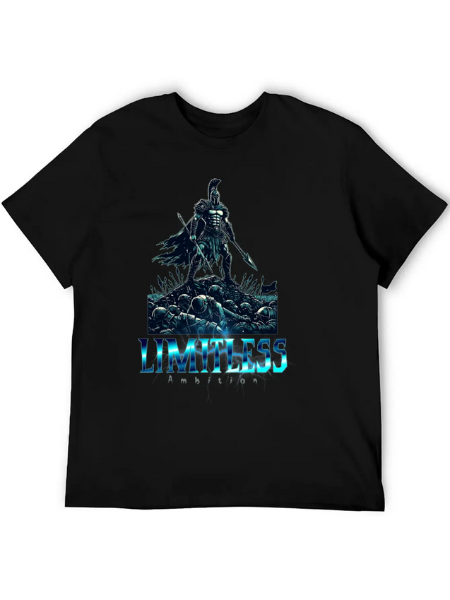 Limitless Ambition Spartan Gladiator Warrior Lightweight Cotton T-Shirt – Daily Comfort Graphic Shirt