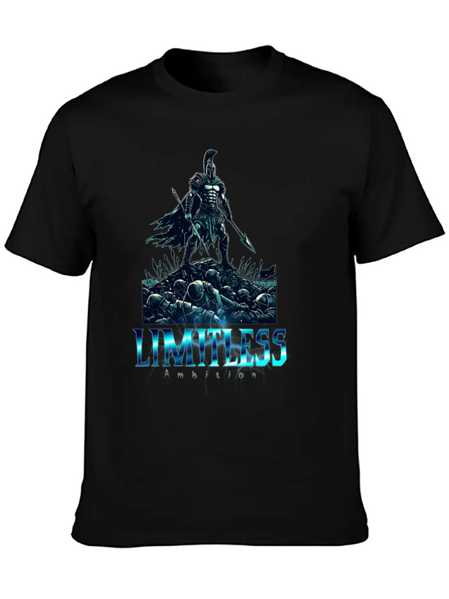 Limitless Ambition Spartan Gladiator Warrior Lightweight Cotton T-Shirt – Daily Comfort Graphic Shirt