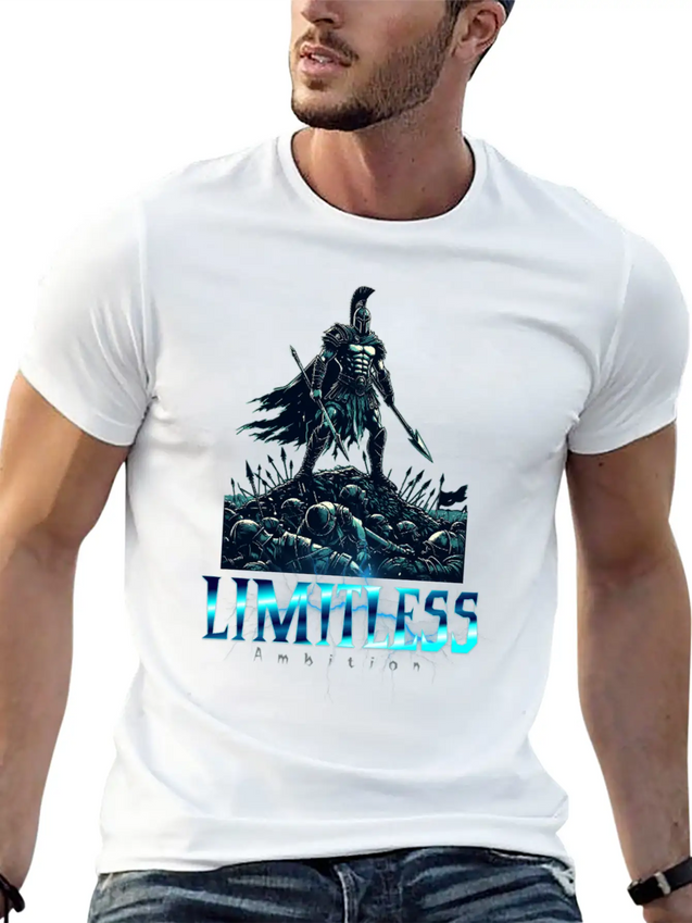 Limitless Ambition Spartan Gladiator Warrior Lightweight Cotton T-Shirt – Daily Comfort Graphic Shirt