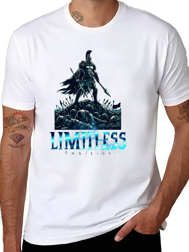 Limitless Ambition Spartan Gladiator Warrior Lightweight Cotton T-Shirt – Daily Comfort Graphic Shirt