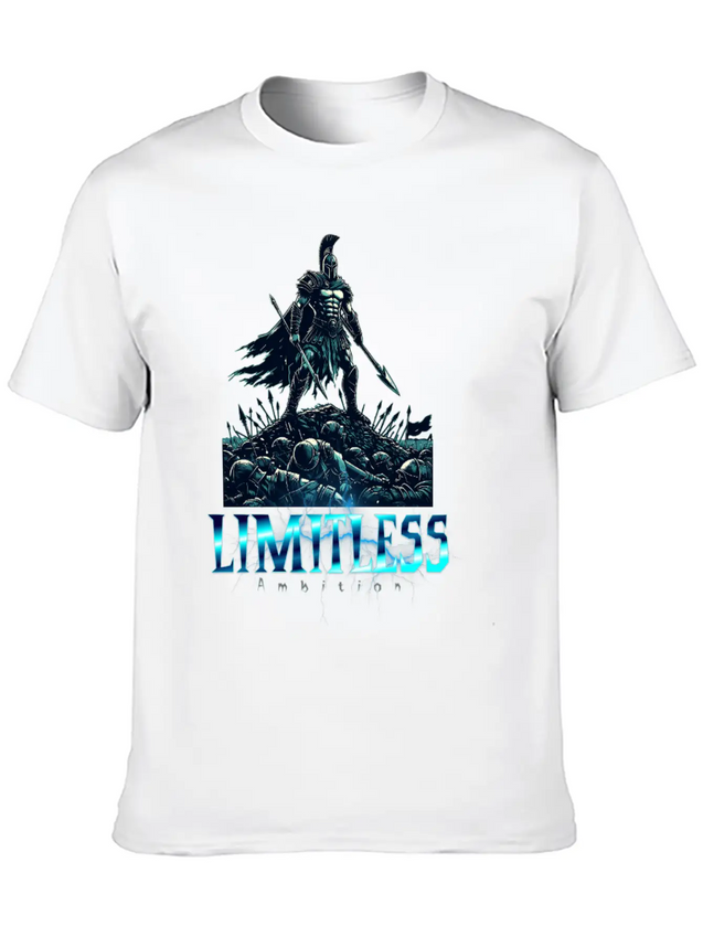 Limitless Ambition Spartan Gladiator Warrior Lightweight Cotton T-Shirt – Daily Comfort Graphic Shirt