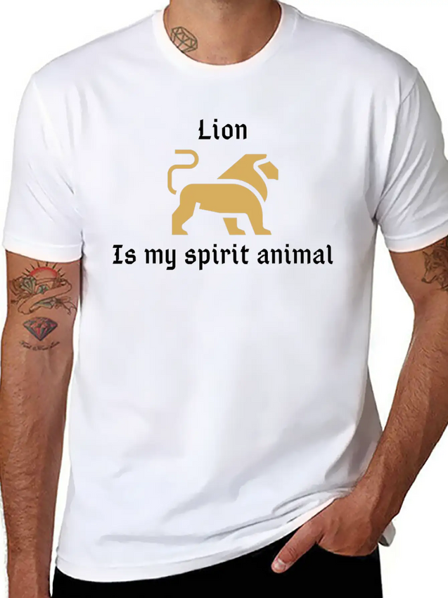 Lion Is My Spirit Animal Lightweight Cotton T-Shirt – Daily Comfort Graphic Shirt