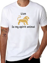Lion Is My Spirit Animal Lightweight Cotton T-Shirt – Daily Comfort Graphic Shirt