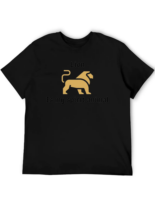 Lion Is My Spirit Animal Lightweight Cotton T-Shirt – Daily Comfort Graphic Shirt