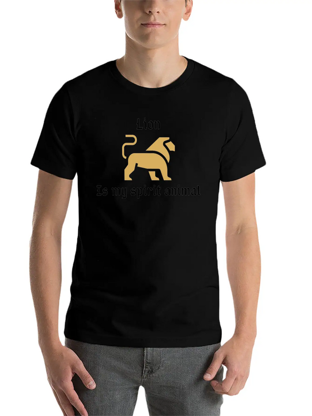 Lion Is My Spirit Animal Lightweight Cotton T-Shirt – Daily Comfort Graphic Shirt