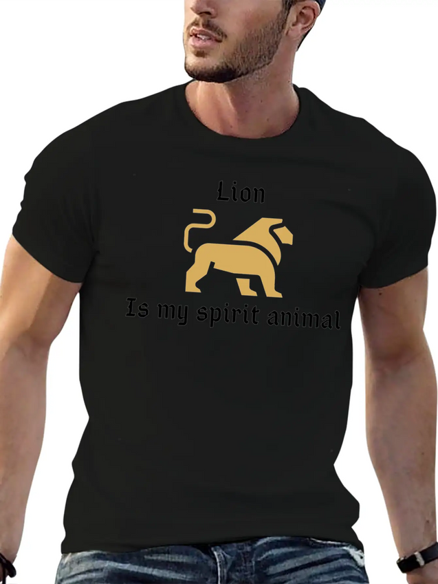 Lion Is My Spirit Animal Lightweight Cotton T-Shirt – Daily Comfort Graphic Shirt