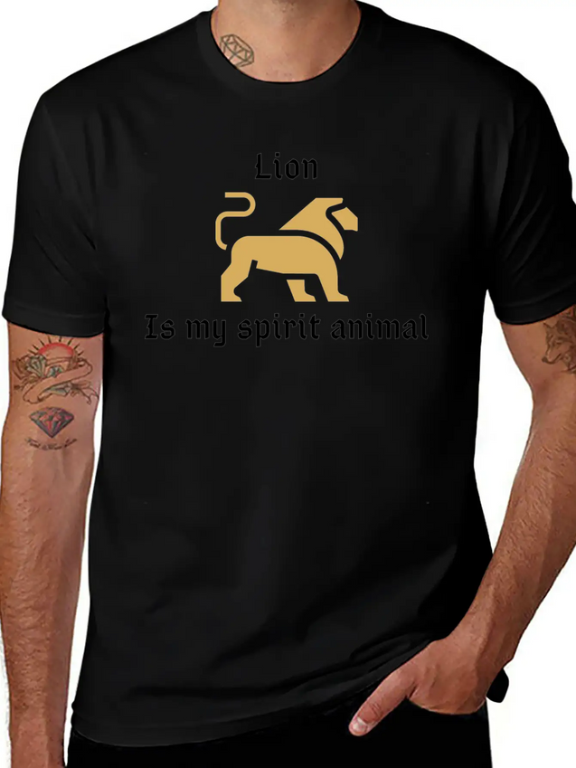 Lion Is My Spirit Animal Lightweight Cotton T-Shirt – Daily Comfort Graphic Shirt