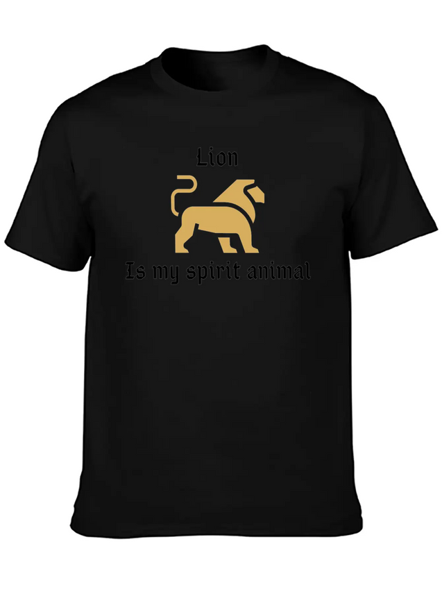 Lion Is My Spirit Animal Lightweight Cotton T-Shirt – Daily Comfort Graphic Shirt