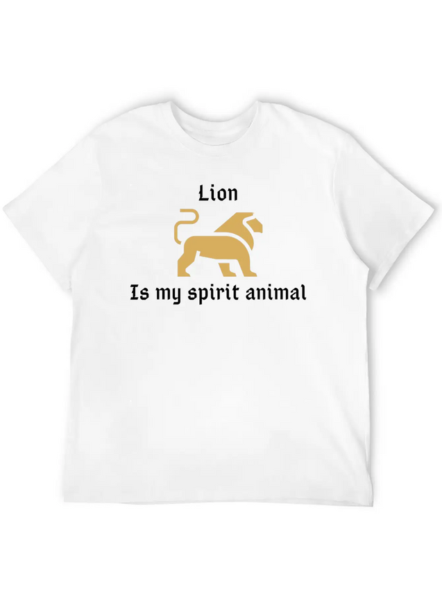 Lion Is My Spirit Animal Lightweight Cotton T-Shirt – Daily Comfort Graphic Shirt