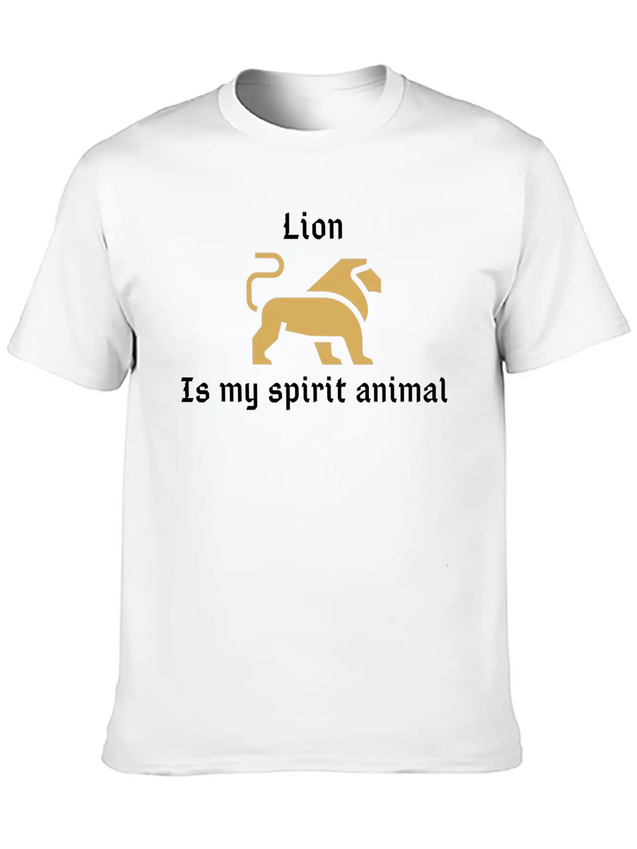 Lion Is My Spirit Animal Lightweight Cotton T-Shirt – Daily Comfort Graphic Shirt