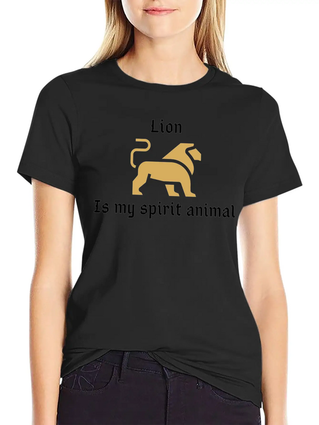 Lion Is My Spirit Animal Lightweight Cotton T-Shirt – Daily Comfort Graphic Shirt