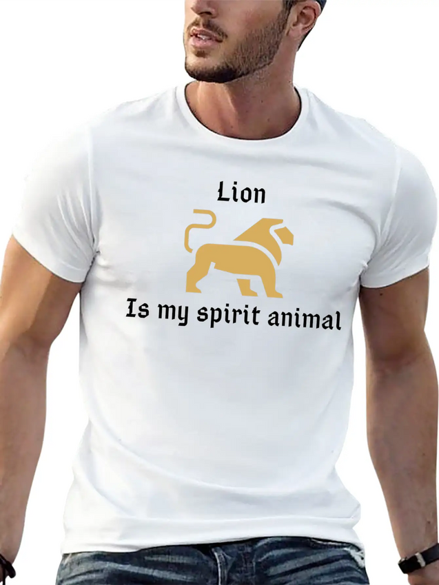 Lion Is My Spirit Animal Lightweight Cotton T-Shirt – Daily Comfort Graphic Shirt