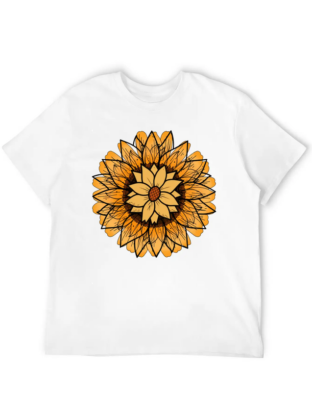 Little Aesthetic Sunflower Lightweight Cotton T-Shirt – Daily Comfort Graphic Shirt