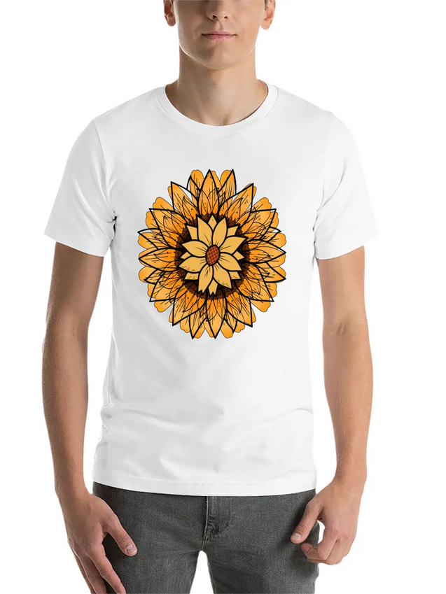 Little Aesthetic Sunflower Lightweight Cotton T-Shirt – Daily Comfort Graphic Shirt