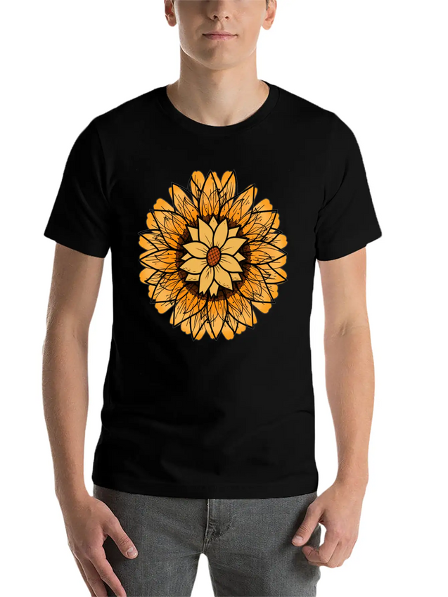 Little Aesthetic Sunflower Lightweight Cotton T-Shirt – Daily Comfort Graphic Shirt