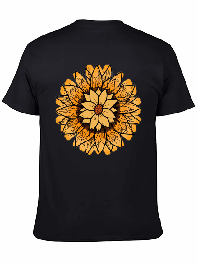 Little Aesthetic Sunflower Lightweight Cotton T-Shirt – Daily Comfort Graphic Shirt