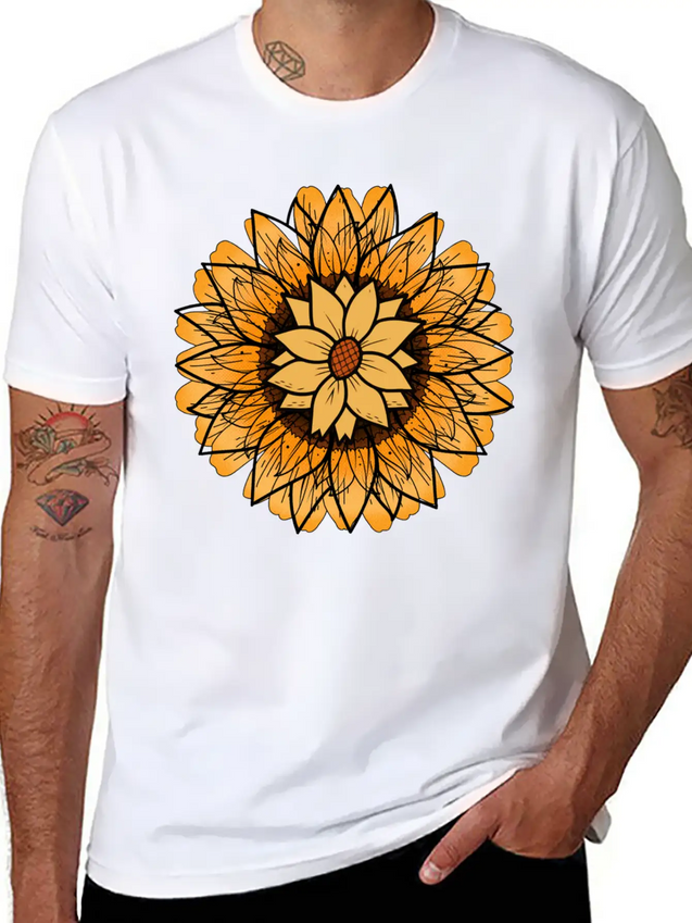 Little Aesthetic Sunflower Lightweight Cotton T-Shirt – Daily Comfort Graphic Shirt