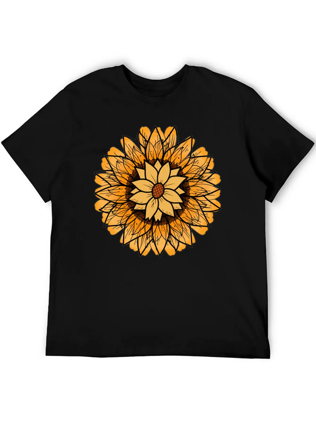 Little Aesthetic Sunflower Lightweight Cotton T-Shirt – Daily Comfort Graphic Shirt