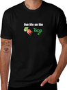 Live Life On The Veg Vegetarian Lightweight Cotton T-Shirt – Daily Comfort Graphic Shirt
