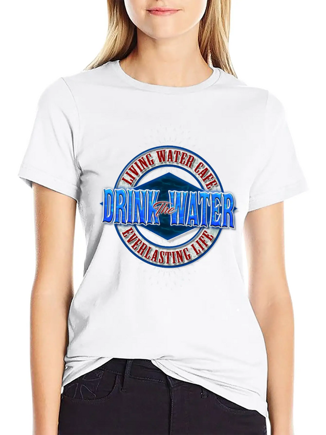 Living Water Cafe Lightweight Cotton T-Shirt – Daily Comfort Graphic Shirt