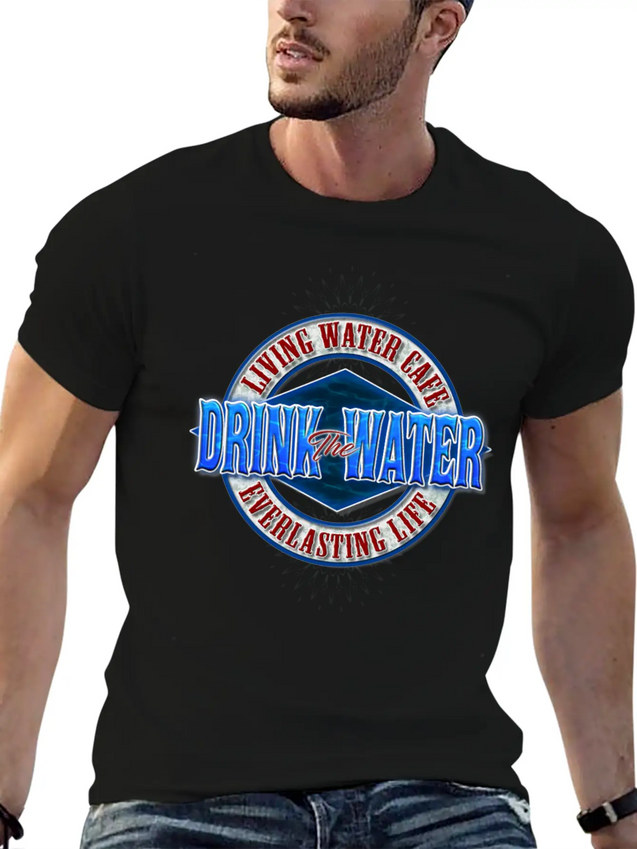 Living Water Cafe Lightweight Cotton T-Shirt – Daily Comfort Graphic Shirt