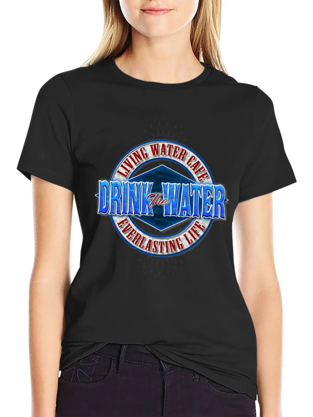 Living Water Cafe Lightweight Cotton T-Shirt – Daily Comfort Graphic Shirt