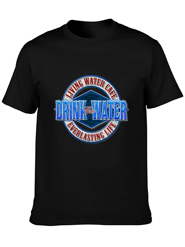 Living Water Cafe Lightweight Cotton T-Shirt – Daily Comfort Graphic Shirt