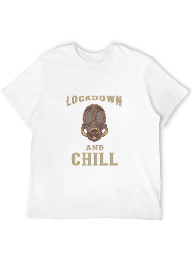 Lockdown And Chill Virus Steampunk Maskhandshandsh Lightweight Cotton T-Shirt – Daily Comfort Graphic Shirt