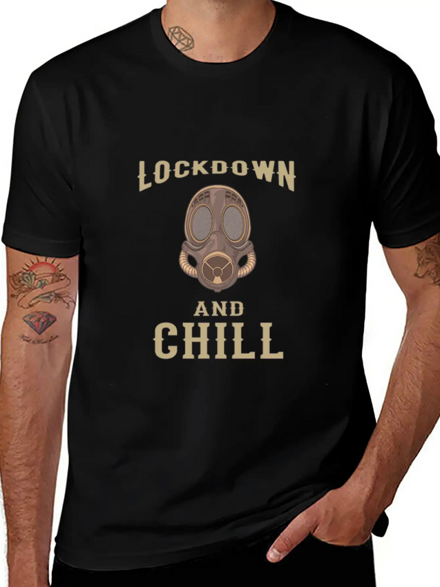 Lockdown And Chill Virus Steampunk Maskhandshandsh Lightweight Cotton T-Shirt – Daily Comfort Graphic Shirt
