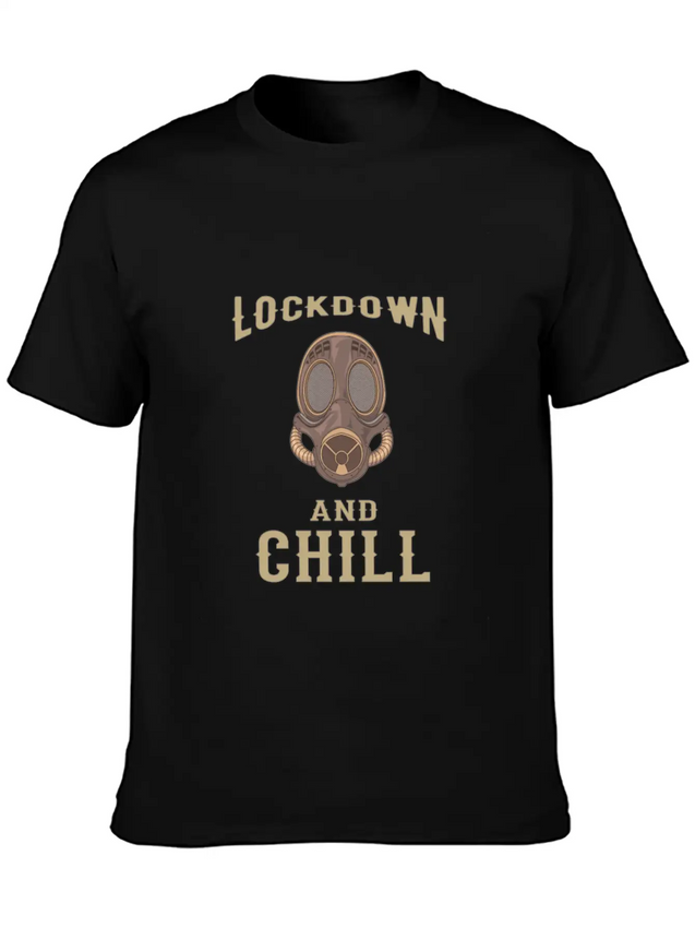 Lockdown And Chill Virus Steampunk Maskhandshandsh Lightweight Cotton T-Shirt – Daily Comfort Graphic Shirt