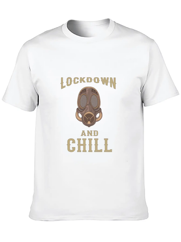 Lockdown And Chill Virus Steampunk Maskhandshandsh Lightweight Cotton T-Shirt – Daily Comfort Graphic Shirt