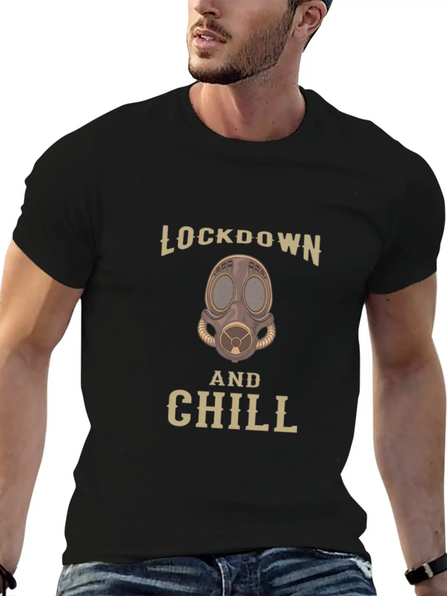 Lockdown And Chill Virus Steampunk Maskhandshandsh Lightweight Cotton T-Shirt – Daily Comfort Graphic Shirt