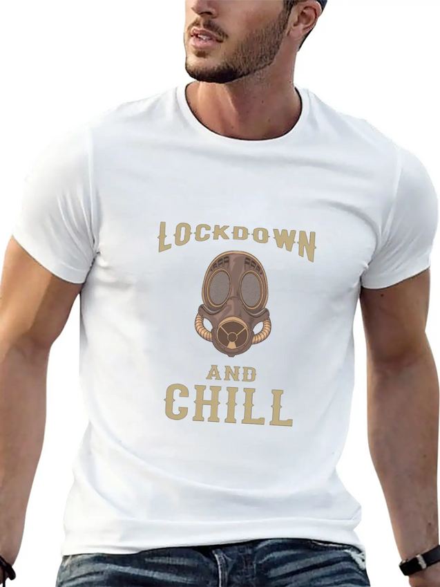 Lockdown And Chill Virus Steampunk Maskhandshandsh Lightweight Cotton T-Shirt – Daily Comfort Graphic Shirt