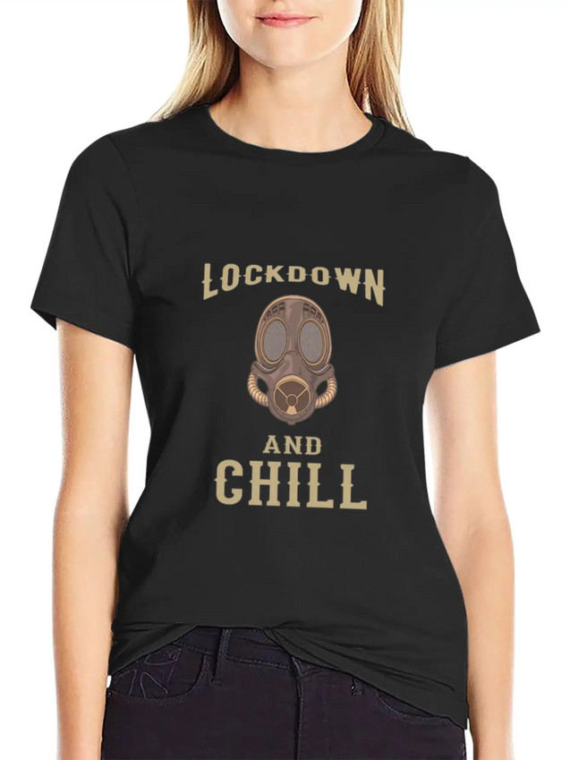 Lockdown And Chill Virus Steampunk Maskhandshandsh Lightweight Cotton T-Shirt – Daily Comfort Graphic Shirt
