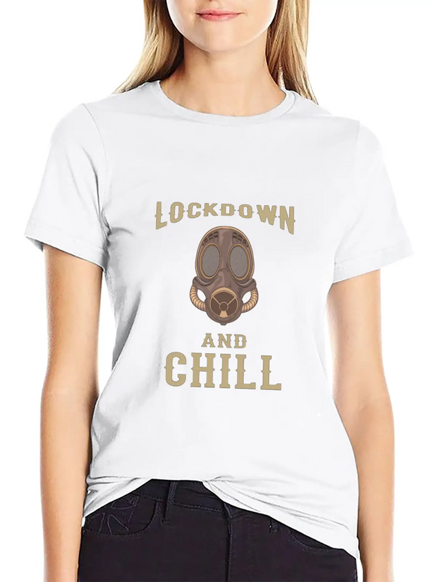 Lockdown And Chill Virus Steampunk Maskhandshandsh Lightweight Cotton T-Shirt – Daily Comfort Graphic Shirt