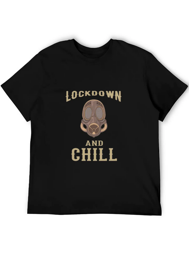Lockdown And Chill Virus Steampunk Maskhandshandsh Lightweight Cotton T-Shirt – Daily Comfort Graphic Shirt