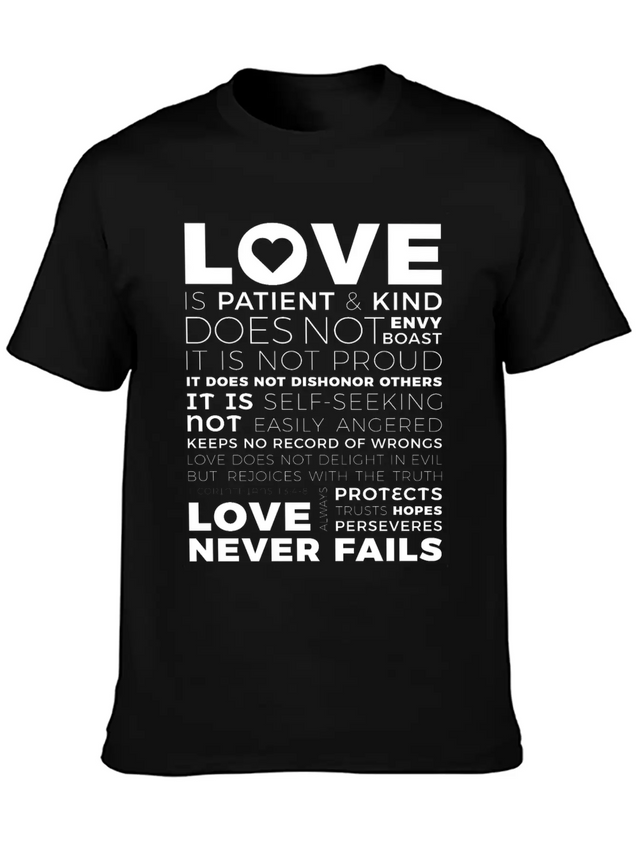 Love Is Patient And Kind Does Not Envy Boast Lightweight Cotton T-Shirt – Daily Comfort Graphic Shirt