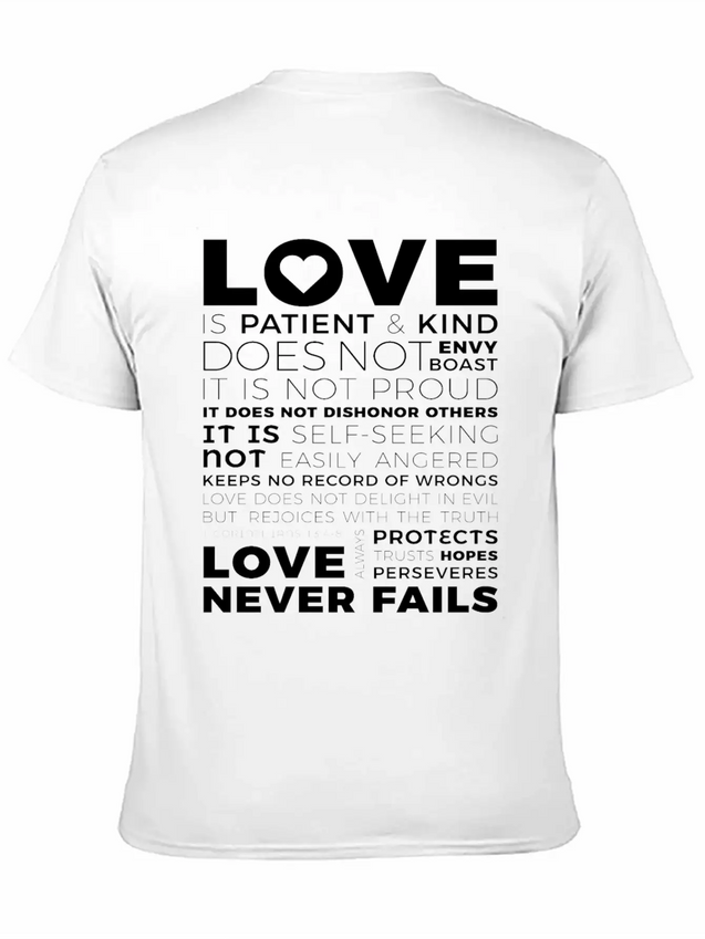 Love Is Patient And Kind Does Not Envy Boast Lightweight Cotton T-Shirt – Daily Comfort Graphic Shirt