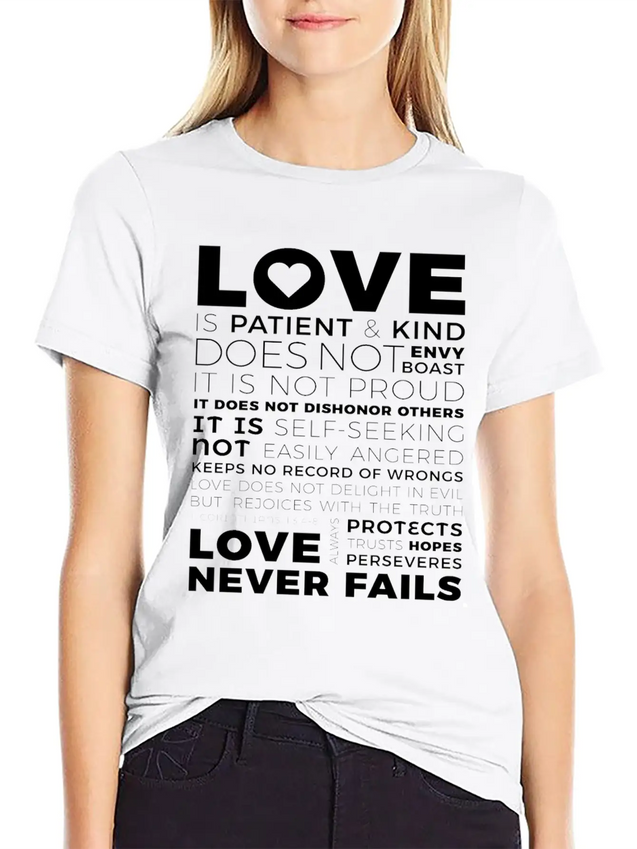 Love Is Patient And Kind Does Not Envy Boast Lightweight Cotton T-Shirt – Daily Comfort Graphic Shirt