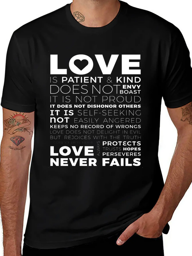 Love Is Patient And Kind Does Not Envy Boast Lightweight Cotton T-Shirt – Daily Comfort Graphic Shirt