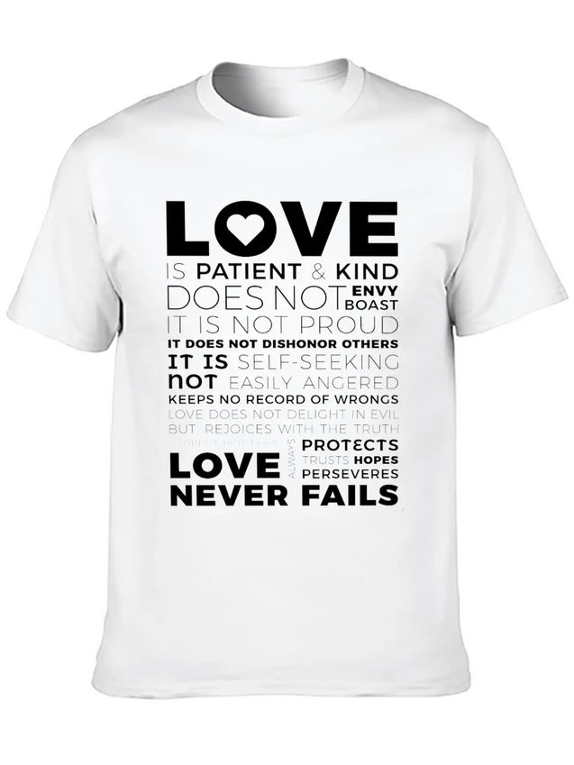 Love Is Patient And Kind Does Not Envy Boast Lightweight Cotton T-Shirt – Daily Comfort Graphic Shirt