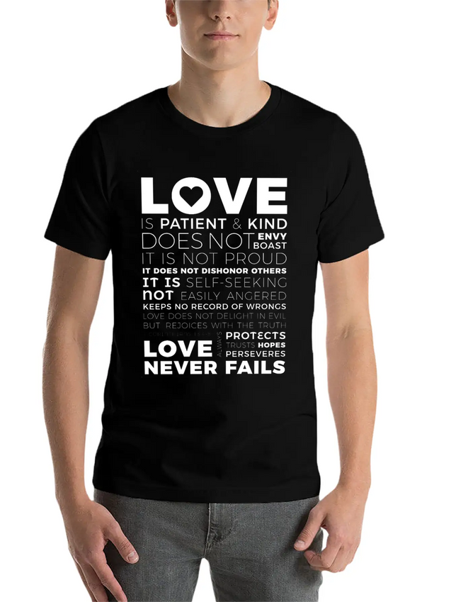 Love Is Patient And Kind Does Not Envy Boast Lightweight Cotton T-Shirt – Daily Comfort Graphic Shirt