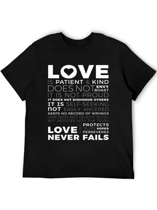 Love Is Patient And Kind Does Not Envy Boast Lightweight Cotton T-Shirt – Daily Comfort Graphic Shirt