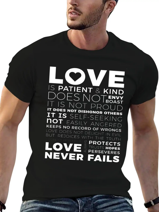 Love Is Patient And Kind Does Not Envy Boast Lightweight Cotton T-Shirt – Daily Comfort Graphic Shirt