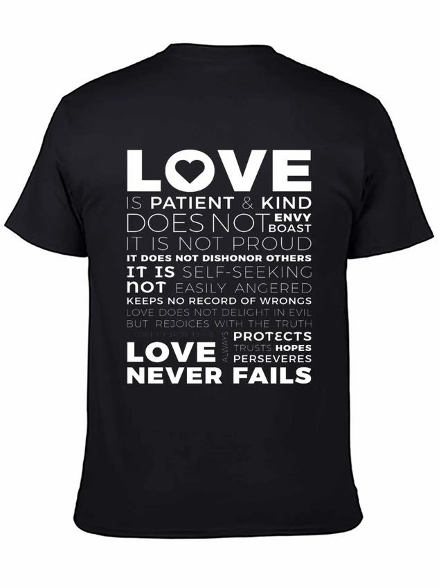 Love Is Patient And Kind Does Not Envy Boast Lightweight Cotton T-Shirt – Daily Comfort Graphic Shirt